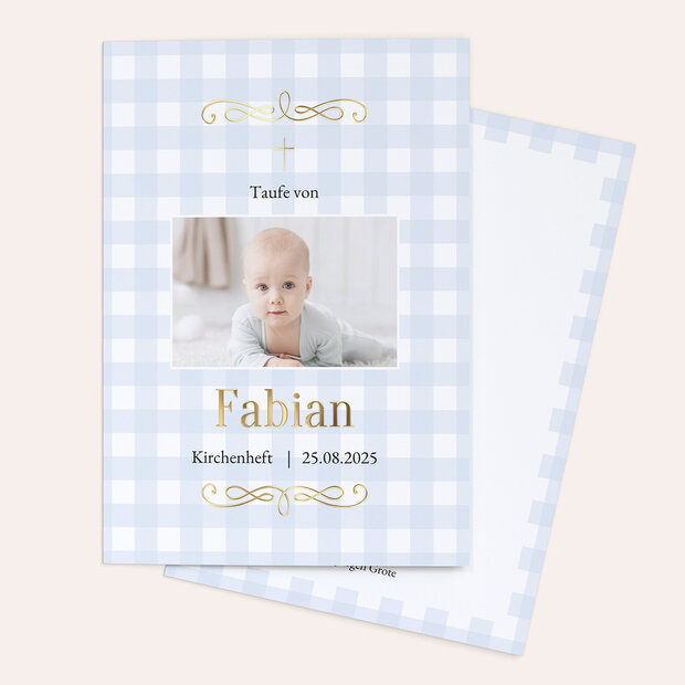 Kirchenhefte Taufe - Sweet Blue Gingham Pattern
