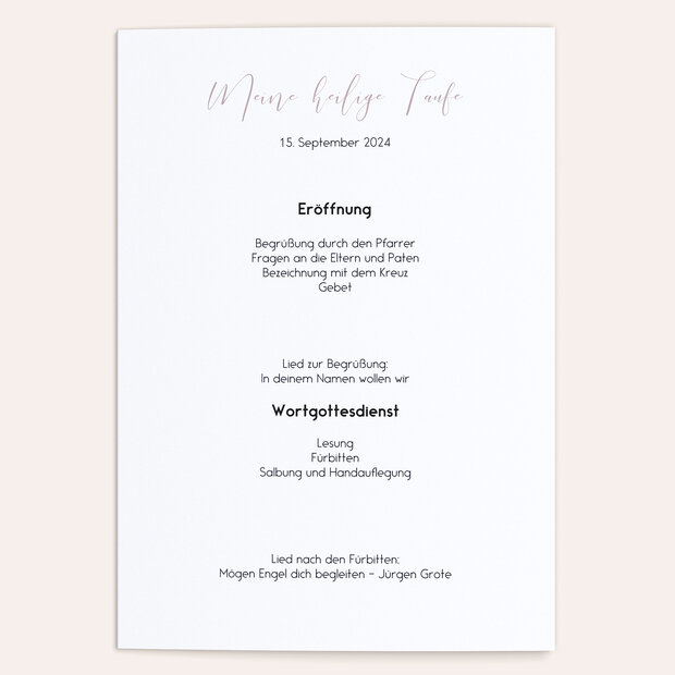 Einlegeblätter Taufe - Minimal Foil