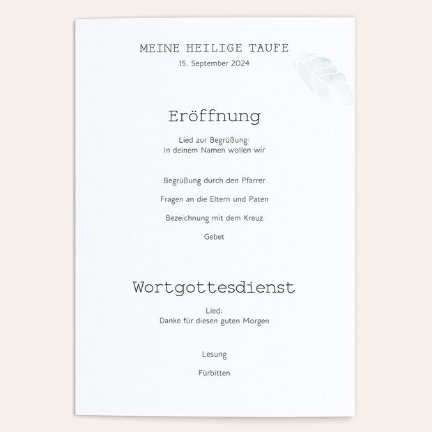 Einlegeblätter Taufe - Bless you
