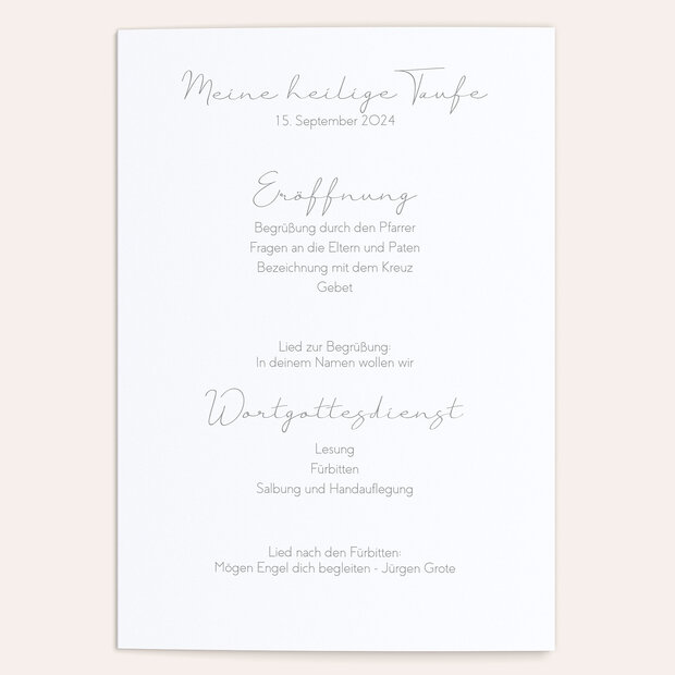 Einlegeblätter Taufe - Blumenaquarell