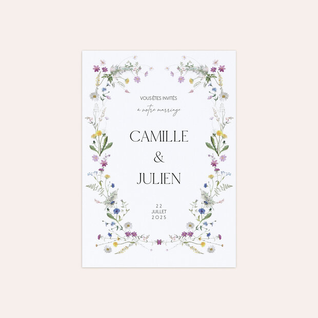 Faire-part mariage - Diversité florale