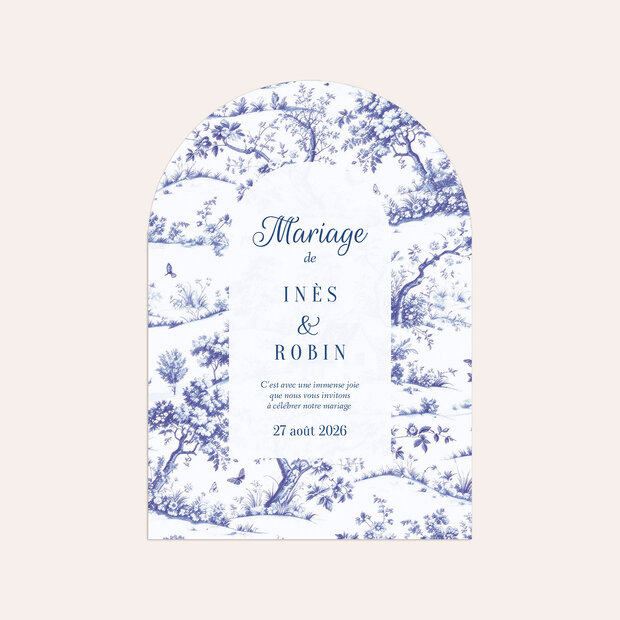 Faire-part mariage - Toile de Jouy