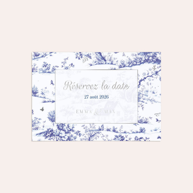 Save The Date mariage - Toile de Jouy