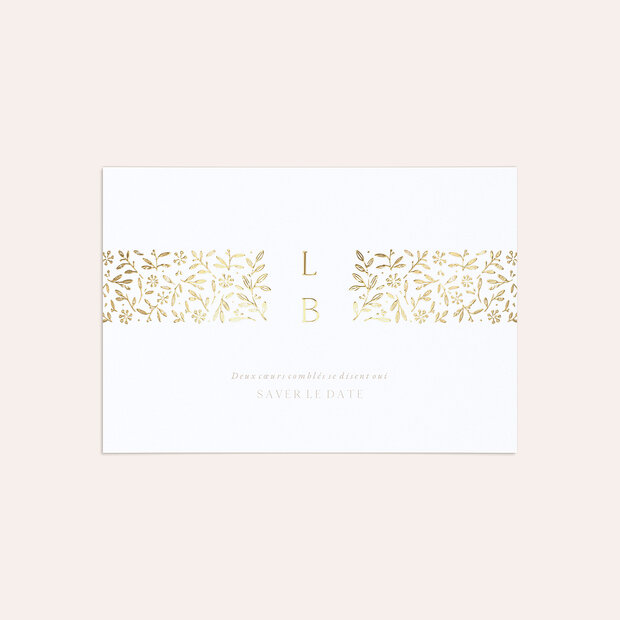 Save The Date mariage - Or et sobriété