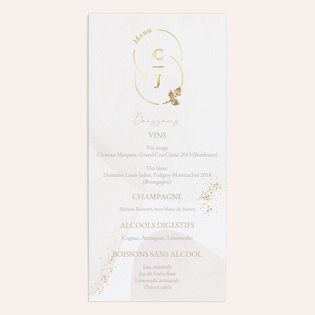 Menu mariage - Parfait accord