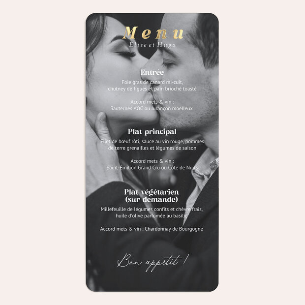 Menu mariage - Éternelle promesse