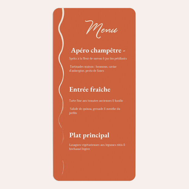 Menu mariage - Amarena Sunset