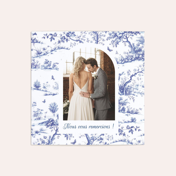 Remerciement mariage - Toile de Jouy