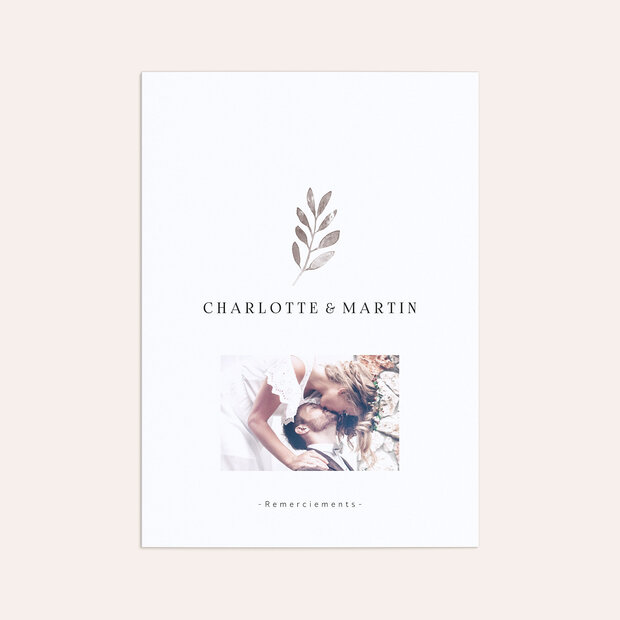 Remerciement mariage - Élégance pure