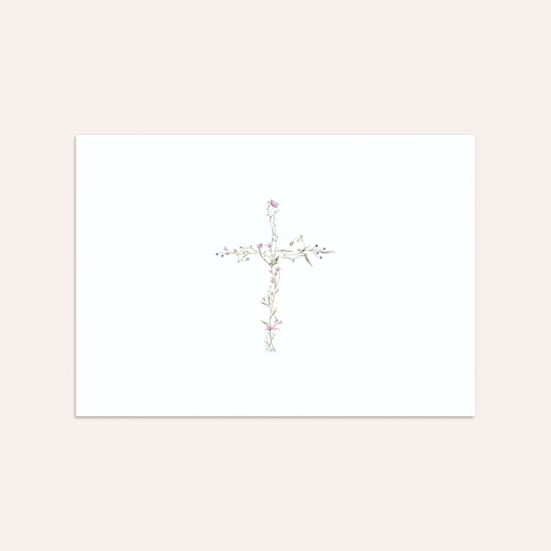 Enveloppe baptême - Croix de fleurs