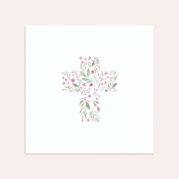 Enveloppe baptême - Bourgeons Roses