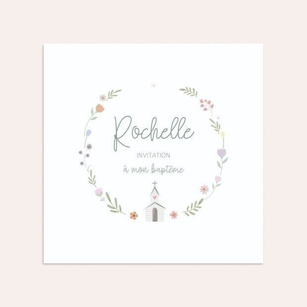 Enveloppe baptême - Fleurs Colorées