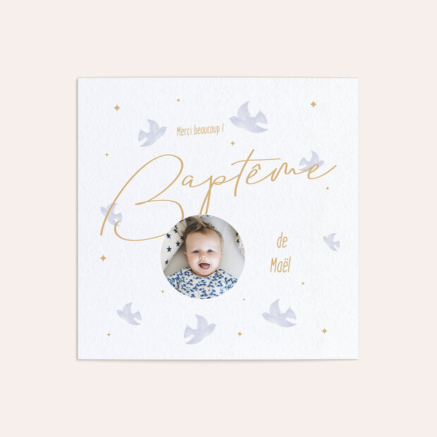 Remerciement baptême - Colombe de bénédiction