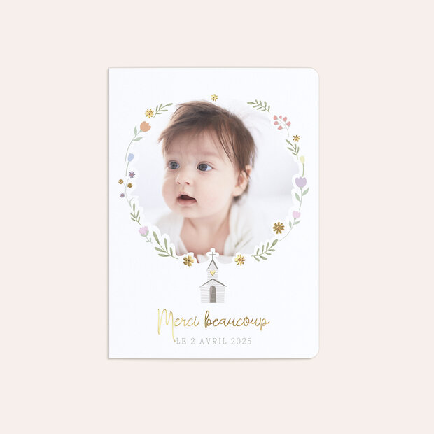Remerciement baptême - Fleurs Colorées