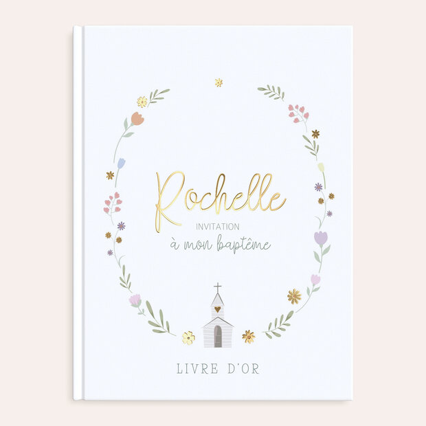 Livre d'or baptême - Fleurs Colorées