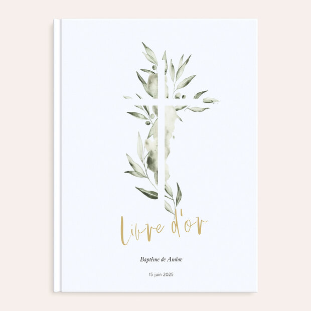 Livre d'Or baptême - Branche d'olivier