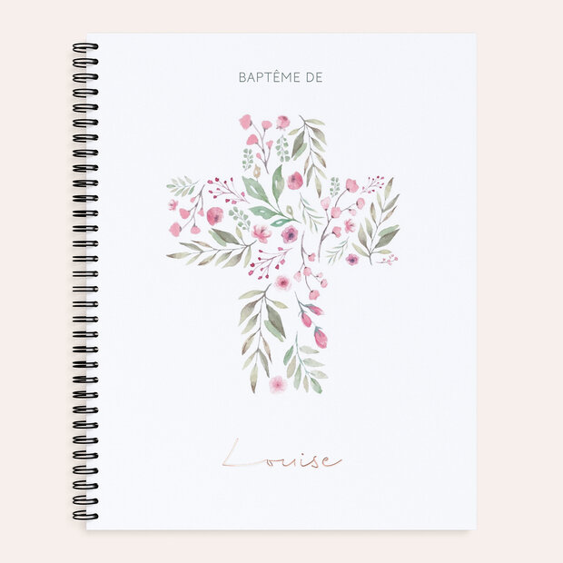 Livre d'Or baptême - Bourgeons Roses