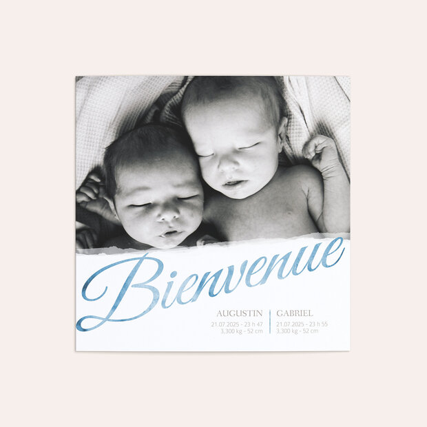 Faire-part naissance - Bébé jumeaux