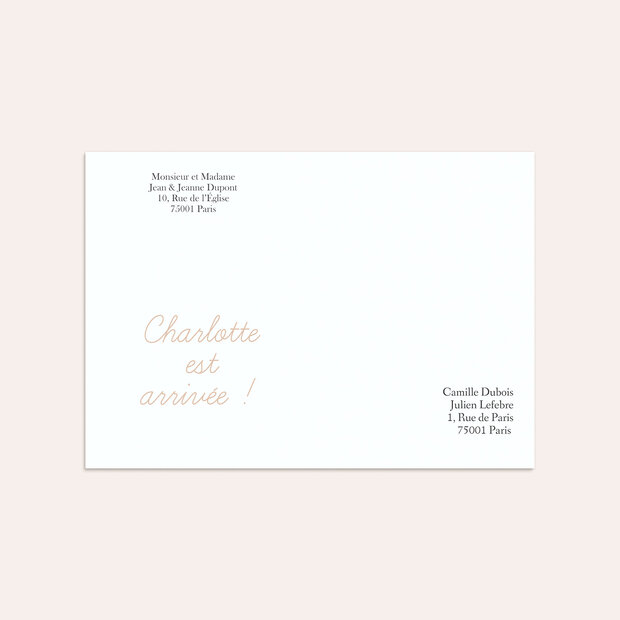 Enveloppe naissance - Simple et Doux