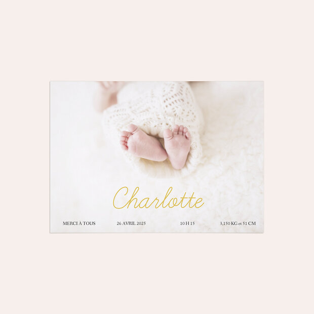 Remerciement naissance - Simple et Doux