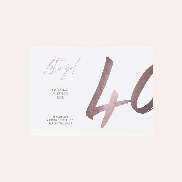 Invitation anniversaire 40 ans - Let’s all party 40