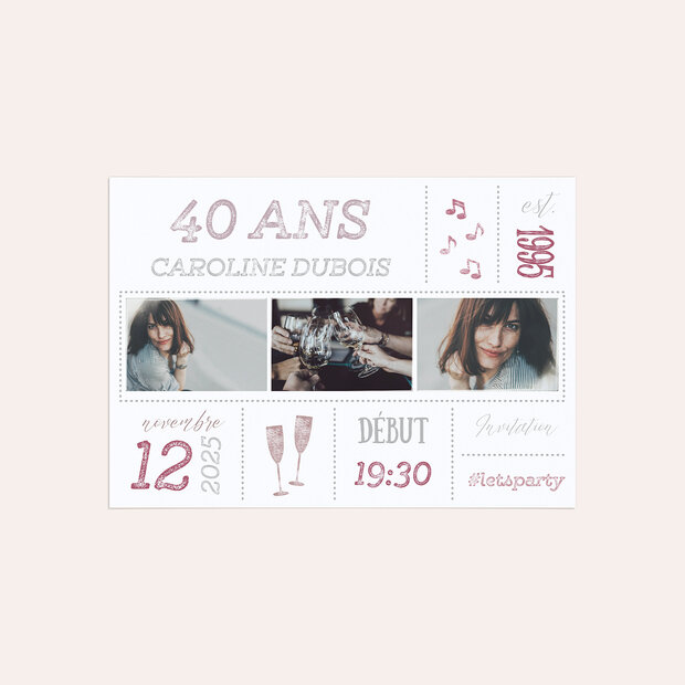 Invitation anniversaire 40 ans - Affaire de date 40