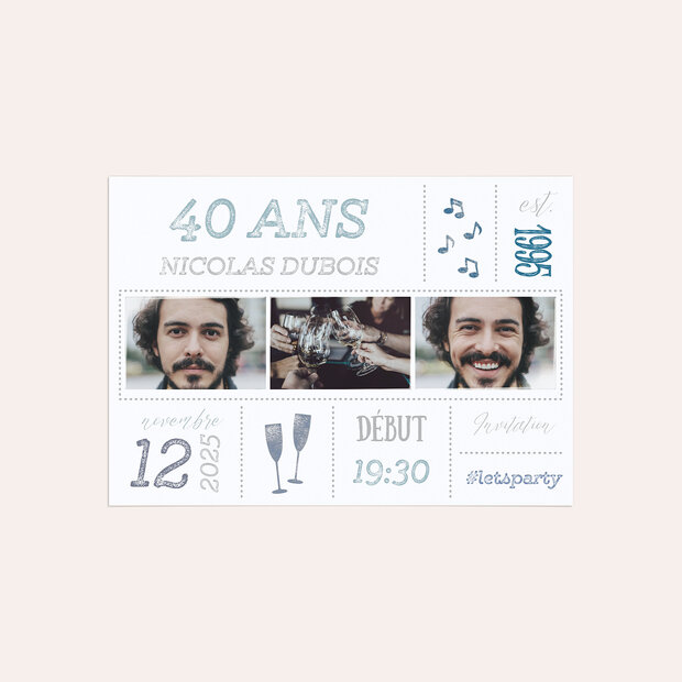 Invitation anniversaire 40 ans - Affaire de date 40