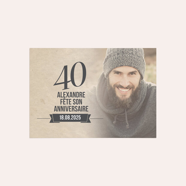Invitation anniversaire 40 ans - Soirée vintage 40