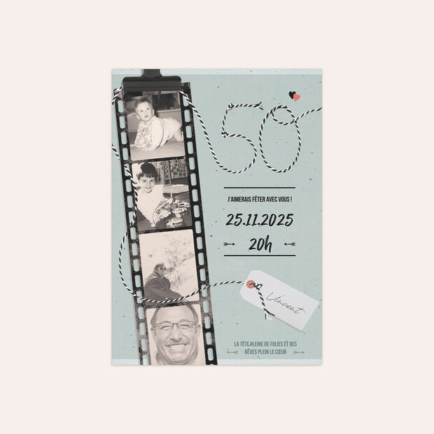 Invitation anniversaire 50 ans - Pellicule 50