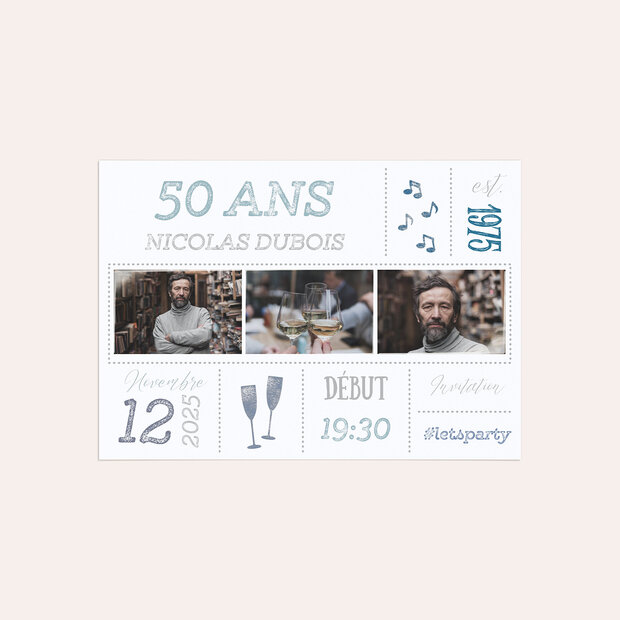 Invitation anniversaire 50 ans - Affaire de date 50