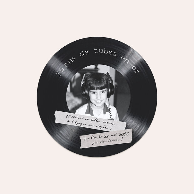 Invitation anniversaire 50 ans - Disques