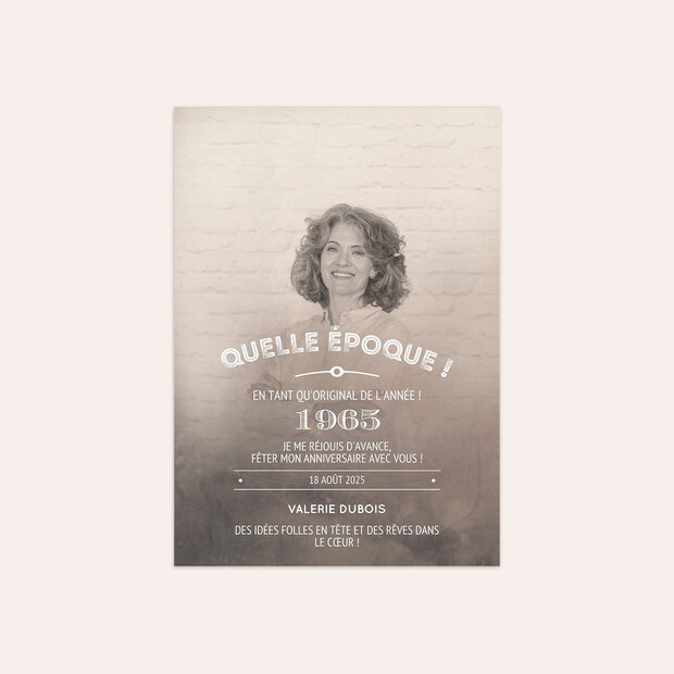 Invitation anniversaire 60 ans - Les souvenirs d'antan 60