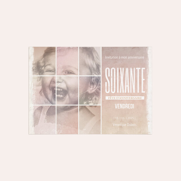Invitation anniversaire 60 ans - Artistique 60
