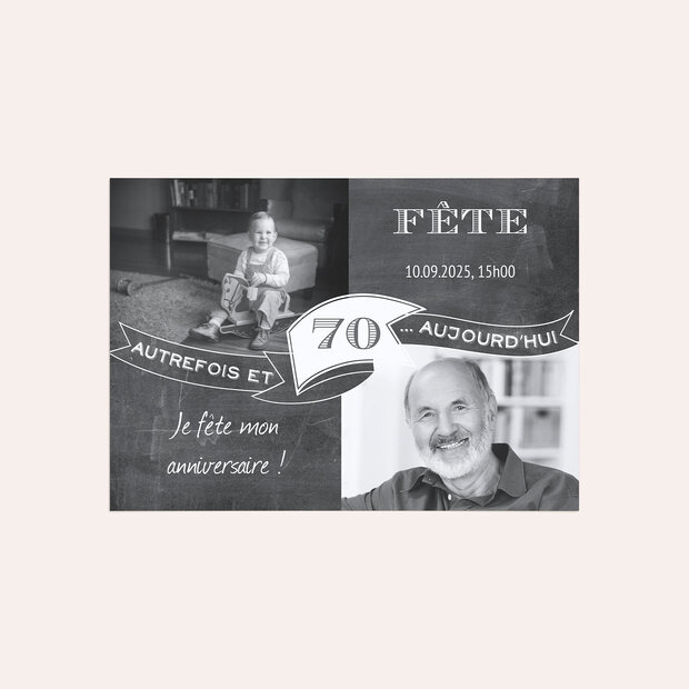 Invitation anniversaire 70 ans - Entre hier et aujourd’hui 70