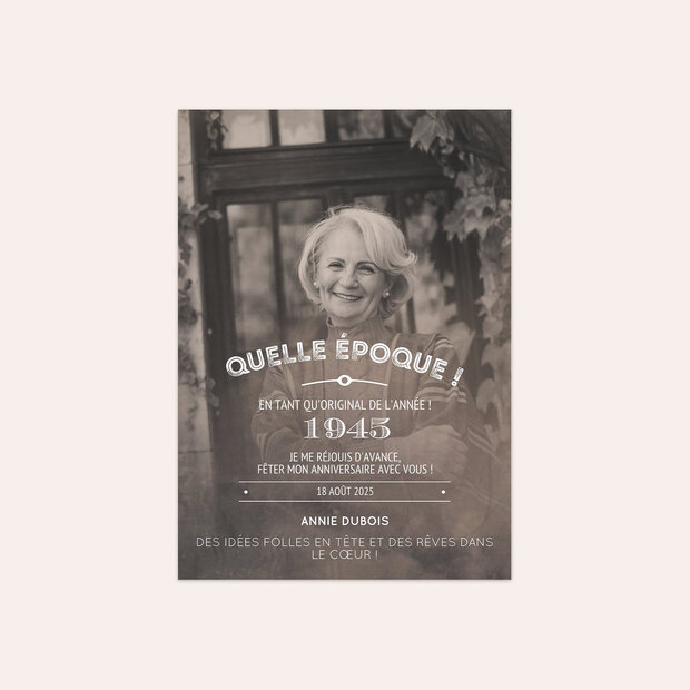 Invitation anniversaire 80 ans - Les souvenirs d'antan 80