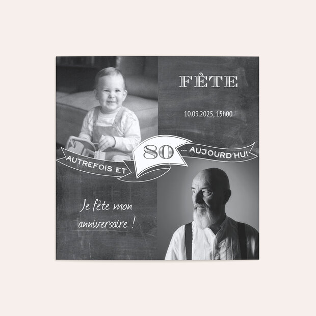 Invitation anniversaire 80 ans - Entre hier et aujourd’hui 80