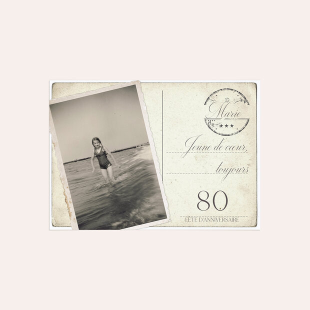 Invitation anniversaire 80 ans - Jeune de cœur 80