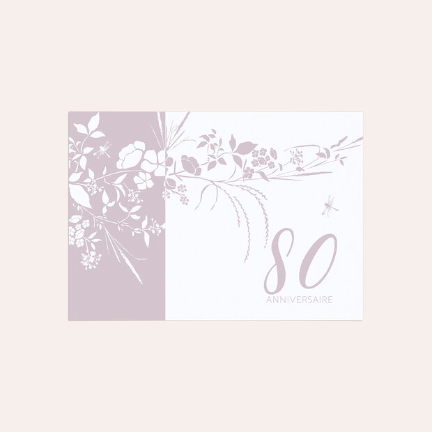 Invitation anniversaire 80 ans - Un horizon en fleurs