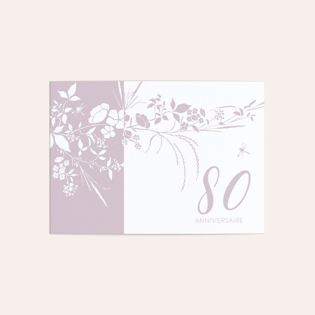 Invitation anniversaire 80 ans - Un horizon en fleurs