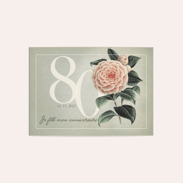 Invitation anniversaire 80 ans - Camélia 80