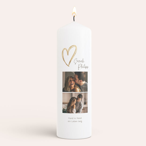 Hochzeitskerzen - Herz über Kopf
