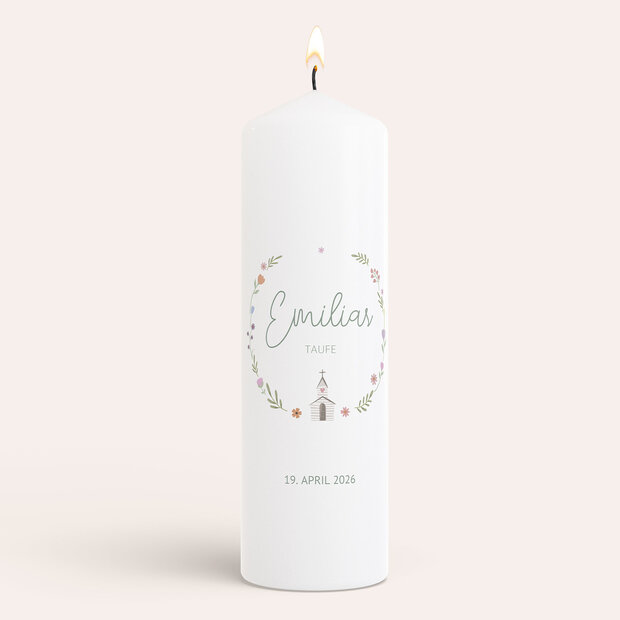 Taufkerzen - Bunt geblümt