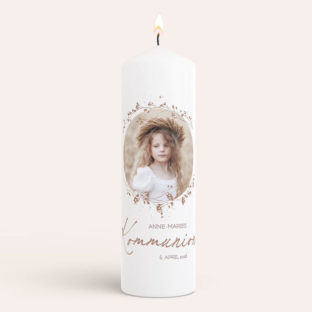 Kommunionkerzen - Elegante Blütenranken