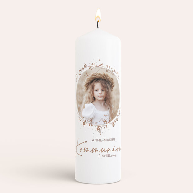 Kommunionkerzen - Elegante Blütenranken