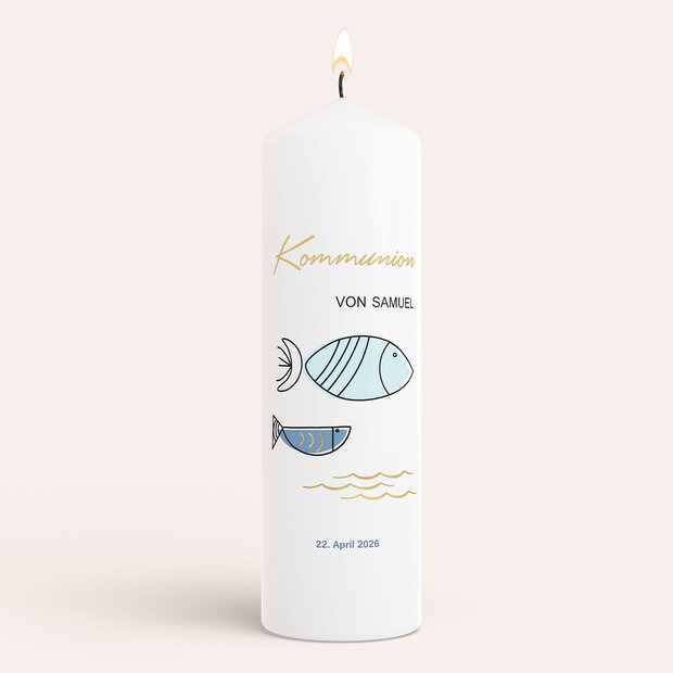 Kommunionkerzen - Fische im Meer