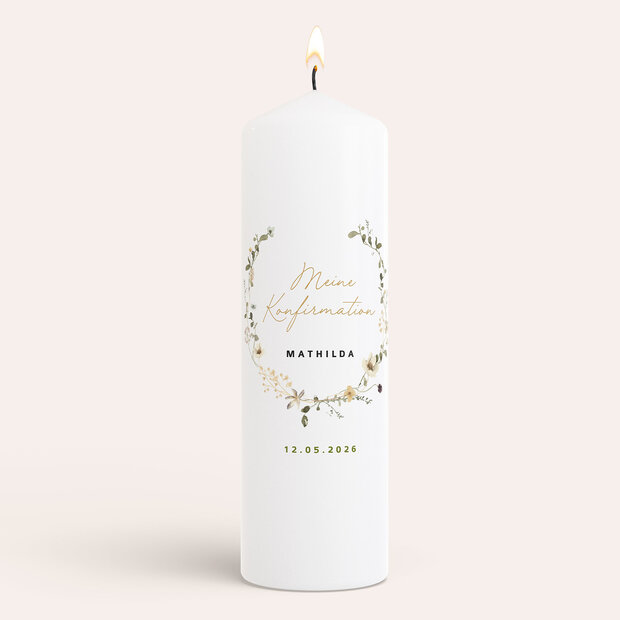 Konfirmationskerzen - Zarte Frühlingsblüten