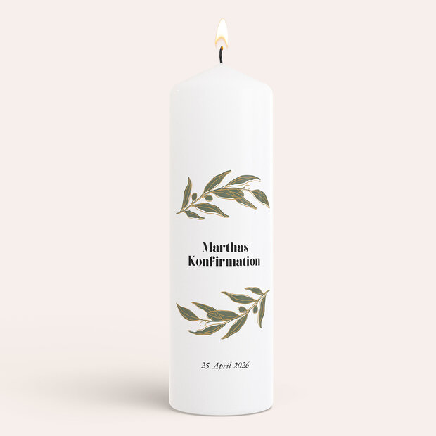 Konfirmationskerzen - Lebensgrün