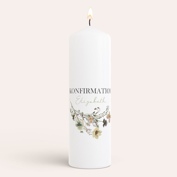 Konfirmationskerzen - Portrait mit Wildblumen