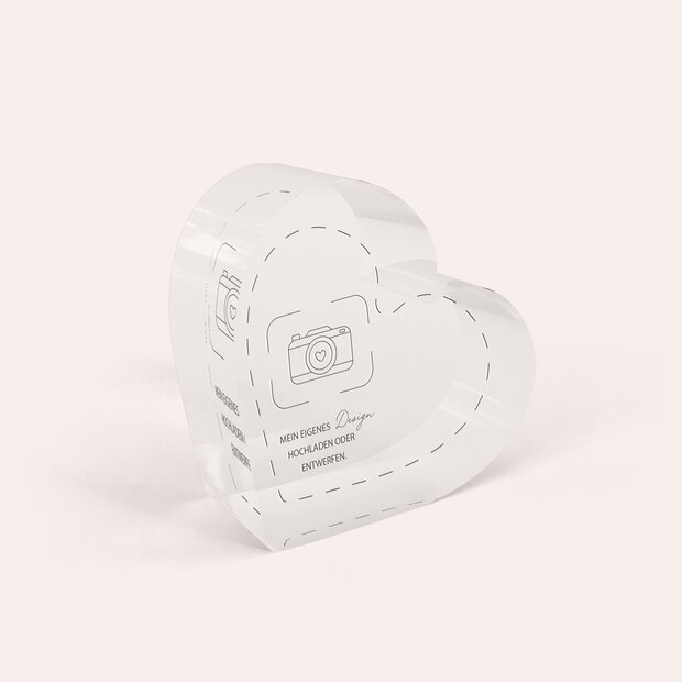 Blanko Design - Acrylblock Herz “Eigenes Design”