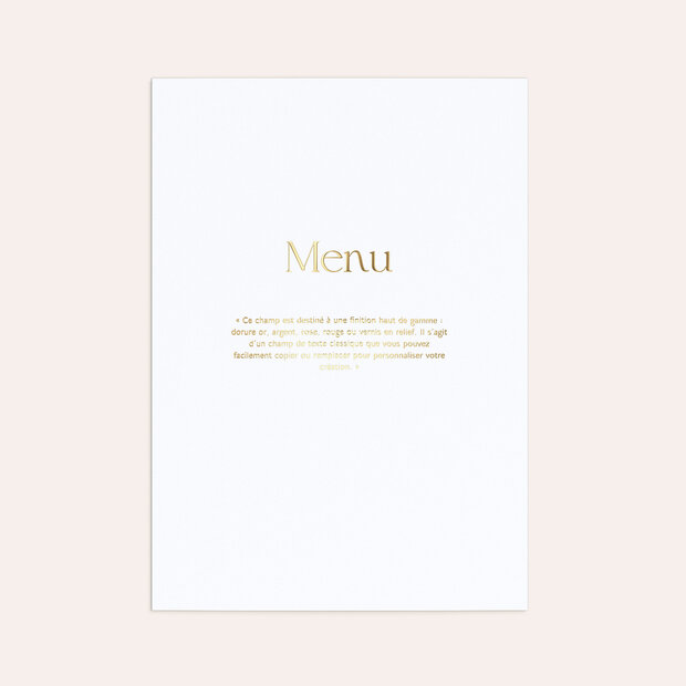 Design vierge - Cartes de menu 